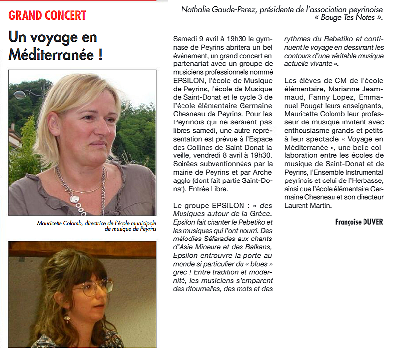 Grand concert, voyage en méditerranée